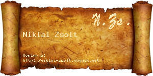 Niklai Zsolt névjegykártya